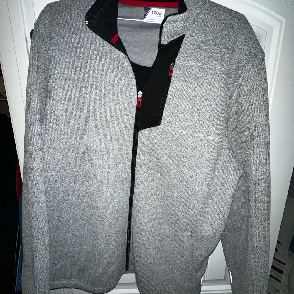 IZOD Heather Gray Zip-Up Jacket